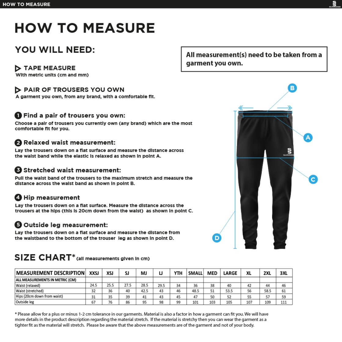 Phoenix HC - Dual Skinny Pant - Size Guide