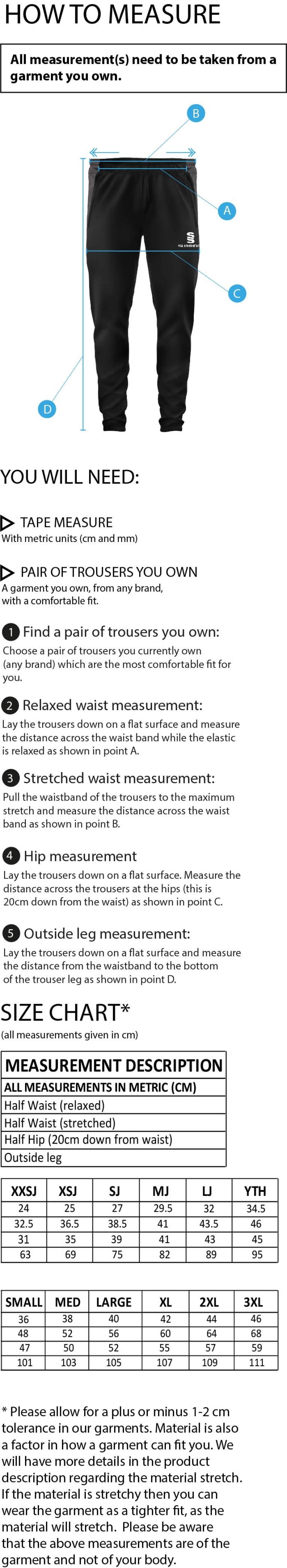 Phoenix HC - Dual Skinny Pant - Size Guide